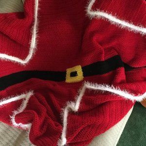 Hand crocheted Santa/Christmas afghan/blanket